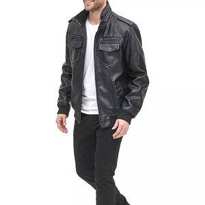 Chaqueta de cuero PU de motocicleta informal de alta calidad para hombre de fabricante de fábrica 100% temporada de invierno genuina OEM disponible - Product Image 2