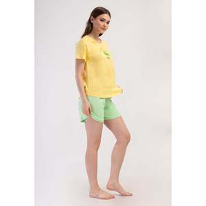 Ensemble haut et bas pour femme - Col rond, manches courtes, coupe ovale - SARI - SARI - Product Image 4