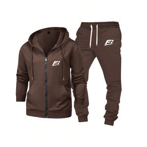 Conjuntos Deportivos de Sudadera con Capucha para Hombre al por Mayor, Logotipo Personalizado OEM, Sudadera con Cremallera, Pantalones Jogger, Dos Piezas, Felpa, Ropa Deportiva Informal - Product Image 1