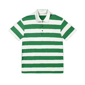 เสื้อโปโลผ้าสแปนเด็กซ์ของผู้ชายเสื้อกอล์ฟลายทางผ้าโพลีเอสเตอร์แห้งเร็วกำหนดรูปแบบได้เอง - Product Image 2