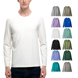 Camisetas de manga larga OEM para hombre con etiqueta privada, camisetas de manga larga con cuello redondo para hombre directas de fábrica al por mayor - Product Image 1