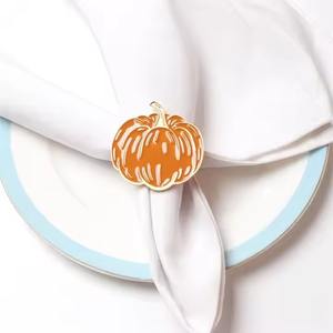 Porte-anneau de serviette de citrouille pour décor de Table d'automne Thanksgiving fêtes de mariage hôtel à manger accessoire de Serviette de fête - Product Image 6