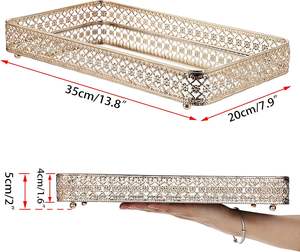 <b>Mirror</b> Glass Elegant Vanity <b>Tray</b> for Home Decoration - Product Image 4