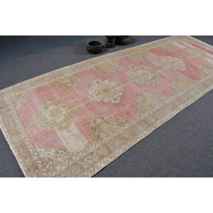 Alfombra turca de área grande Vintage 4,8 X 12.2ft Patrón rectangular clásico Respaldo de látex de lana para dormitorio-Patchwork amarillo rosa - Product Image 2