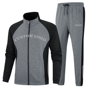 Ensemble survêtement pour homme de haute qualité personnalisé à rayures, 2 pièces avec fermeture éclair, taille XXL XL, survêtement en coton technique avec option de taille plus - Product Image 3