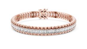 VDS IGI Certified 14K <b>Solid</b> <b>Gold</b> Tennis Bracelet Trendy Emerald Cut Lab Grown CVD Diamond 23g Elegant Gift for Her - Product Image 6