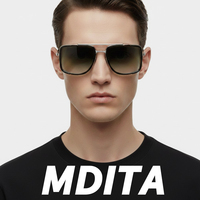 Lunettes de soleil TFB en métal, monture intégrale rectangulaire, double pont, grande monture, luxe, élégantes, UV400, logo personnalisé, unisexe, haute qualité, vente en gros