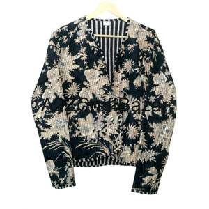 Chaqueta de Invierno y Otoño para Mujer, Hecha a Mano, Reversible, 100% Algodón Puro, Tejida, Acolchada Corta, Transpirable, Ecológica, con Diseño Étnico de Patchwork - Product Image 6