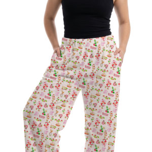Pantalones <span class=keywords><strong>de</strong></span> <span class=keywords><strong>pijama</strong></span> <span class=keywords><strong>de</strong></span> franela a cuadros, diseño personalizado Strawberry Girl, textura ultra suave, pantalones largos <span class=keywords><strong>de</strong></span> <span class=keywords><strong>dormir</strong></span> premium. - Product Image 3