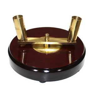 Base de mât de drapeau cérémoniel en bois de rose doré sur mesure en gros |   Base en bois d'intérieur pour le style de suspension du drapeau national - Product Image 1