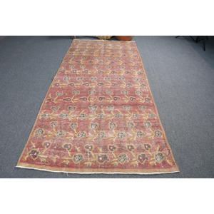 Tapis vintage 4,2 x 9,2 pieds, tapis oriental turc en laine rouge - Product Image 3
