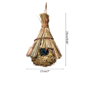 Natural Grass Handmade Woven Straw Pet Parrot Cave <b>Cage</b> Light Bamboo Rattan Bird Nest Decor <b>Cats</b> Home Garden Bird Toy Set - Product Image 6