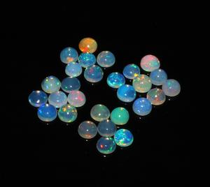 28-Piece Loose 5mm Ethiopian Opal Cabochons Natural Round Shape Gemstones in Bulk Lot - Product Image 4