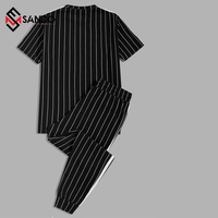 Conjuntos de Camiseta de Dos Piezas Casuales de Verano para Hombre con Logotipo Personalizado, Parches Bordados, Transpirables y de Secado Rápido, Tallas Grandes