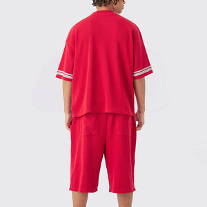 NOVEDAD DE VERANO 2025, camiseta térmica de alta calidad con ajuste cuadrado para hombre, conjuntos cortos personalizados de 2 piezas con estampado de pantalla doble para hombre - Product Image 5