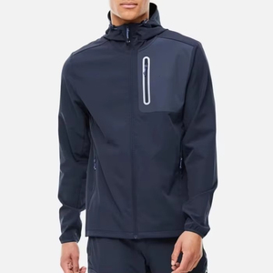 Survêtement de sport pour homme de haute qualité, couleur unie noire, imperméable, léger, coupe-vent - Product Image 1