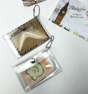 กระเป๋าใส่เหรียญแบบพับได้พิมพ์ลายกันน้ำ PVC สีใสประกายวิบวับ พร้อมสายคล้องคอและกระดุมปิด - Product Image 5