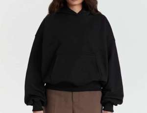 เสื้อฮู้ดผ้าฝ้าย100% สำหรับผู้ชาย, เสื้อสเวตเตอร์ถักแบบลำลองทรงโอเวอร์ไซส์สีพื้น - Product Image 2