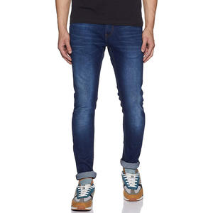 Nouveaux jeans décontractés pour jeunes hommes, taille mi-haute, extensible, bleu, non déchirés, coupe skinny, design délavé pour homme - Product Image 2