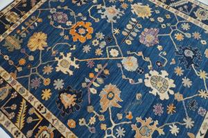 Tapis et carpettes de haute qualité en laine pure tissée à la main, laine filée à la main, design Ushak, antidérapant, lavable, pour le sol de la maison - Product Image 6