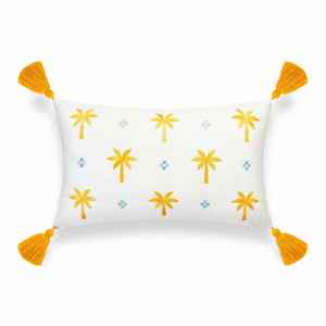 Handmade Cotton Cushion <b>Covers</b> with Leaf and Dot Embroidery Quality Decorative <b>Throw</b> Pillow Case for Home & <b>Sofa</b> Hotel Use - Product Image 1