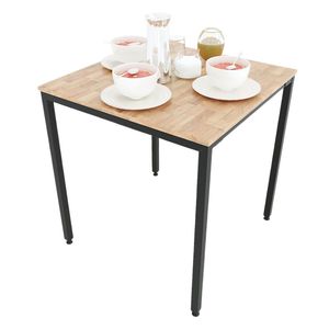 Square 70x70cm <b>Dining</b> <b>Table</b> with <b>Extendable</b> <b>Wood</b> Top and Iron Legs Assembly Required BA68041 Set - Product Image 1