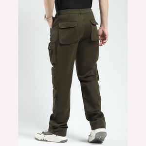 กางเกงคาร์โก้ทรงตรงเข้ารูปสำหรับผู้ชายกางเกงแนวสตรีทแบบลำลองหลายกระเป๋าดีไซน์ลายทางสำหรับผู้ชายกางเกงซักได้ - Product Image 4