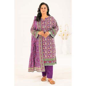 Conjunto de 3 Piezas de Salwar Kameez de Algodón Estampado Khaddar con Dupatta, Vestido Étnico Pakistaní para Festivales, Estilo Indio-K-52112 - Product Image 6