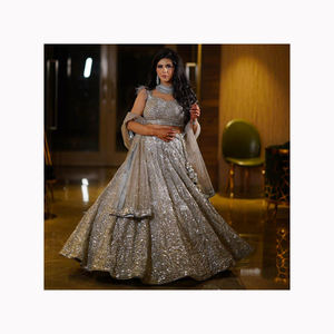 Vente chaude Traditionnel Ethnique Indien Pakistanais Lehenga & Dupatta Ensemble Georgette Avec Broderie Travail Pleine Couture Partie Porter - Product Image 6