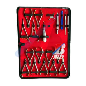 Kit de instrumentos de alicates de ortodoncia Dental de acero inoxidable de alta calidad, 18 piezas con estuche, bolsa Manual - Product Image 1