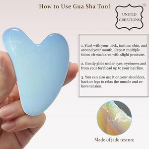 Vente en gros Logo personnalisé Anti-âge Visage Gua Sha Pierre Rouleau de jade Massage en jade naturel avec emballage en boîte - Product Image 2