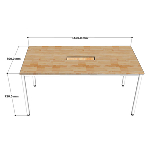 Mesa de Reuniones Modular Minimalista Moderna para Oficina OMA HBOM006, 160x80x75cm, 6 Plazas, Madera Natural - Product Image 5