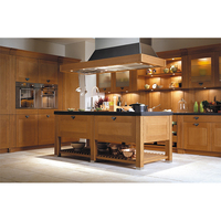 Gabinetes de cocina de madera maciza de estilo americano, gabinetes colgantes de pared de madera, gabinete de cocina Modular personalizado de alta calidad
