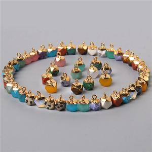 Pequeños dijes de piedras preciosas de sodalita-925 dijes galvanizados de oro plateado-dijes de piedras preciosas naturales DIY-joyería al por mayor - Product Image 2