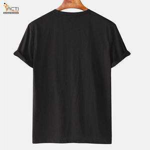 Bordure contrastée dernière mode nouveau Design T-shirt vêtements de rue imprimé personnalisé logo impression T-shirts pour hommes - Product Image 2