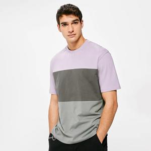 Camiseta más popular para hombre a la venta Tasa de venta completa 2025 Camiseta OEM Estilo Algodón Poliéster Camiseta Bloque de color - Product Image 2