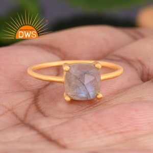New Arrival Sterling Silver 18K Gold Plated Natural <b>Labradorite</b> Gemstone Stackable <b>Ring</b> Custom Jewelry Manufacturer - Product Image 2