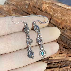 Boucles d'oreilles pendantes en labradorite faite à la main, bijoux en argent sterling 925 pour femmes, cadeau en pierre naturelle - Product Image 5