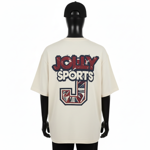 Camiseta Holgada para Hombre, Talla Grande, Algodón de Alta Calidad de 220 GSM, Corte Relajado, Color Crema, Logotipo Personalizado - Product Image 2