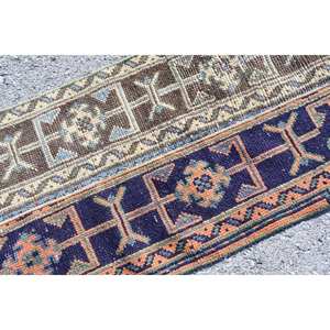 Vintage 17 X 35 ft <b>Blue</b> Brown Turkish <b>Rug</b> Classic <b>Large</b> Area Woolen Area <b>Rug</b> Abstract Rectangle Hallway Pattern Latex for 4m - Product Image 5