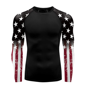 Chemises de compression personnalisées unisexes sublimées pour la gym, manches longues, rashguard BJJ MMA avec logo personnalisé, tissu à manches courtes - Product Image 1