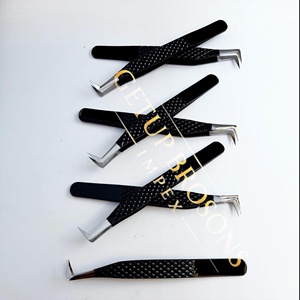 แหนบต่อขนตา GETUP BROSONS IMPEX GBI สีดำ ปลายไฟเบอร์สีเงิน สแตนเลสสตีล ป้องกันไฟฟ้าสถิต ทนทาน เรียบลื่น ขนาด 10 มม. - Product Image 3