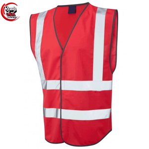 Chaleco de seguridad de poliéster transpirable de alta visibilidad personalizado cinta reflectante impermeable para ropa de construcción y seguridad - Product Image 4