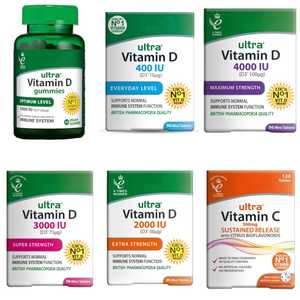 วิตามินดี3แบบกัมมี่ 1000IU 50 เม็ด วิตามินดี3แบบเม็ด 400 4000IU 96 เม็ด วิตามินดี 2000IU 96 เม็ด และวิตามินซี 500 มก. 120 เม็ด อาหารเสริม - Product Image 1