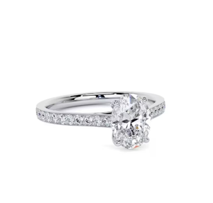 Oro amarillo de 10K, oro rosa y oro blanco Anillo de Bodas de diamantes cultivados en laboratorio de corte ovalado Anillo de compromiso de diamantes de corte ovalado regalo para ella - Product Image 1