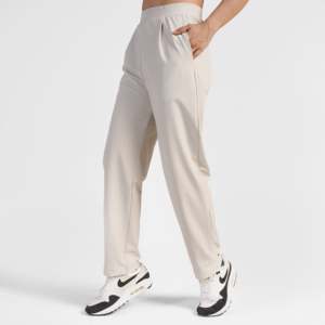 Pantalones de Mujer Color Crema, Corte Recto, Cintura Alta, Transpirables, Casuales, Holgados, para Oficina, con Estampado Formal - Product Image 3