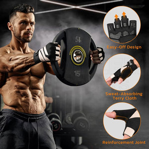 Demi Doigt Haltérophilie Doigt Court Gants Antidérapants Protection Durable Des Mains Fitness De Protection Gym Palm Silicone Imprimer Gants - Product Image 6