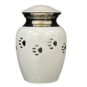 Urnes de crémation pour animaux de compagnie en aluminium marron Urnes pour animaux de compagnie en métal de la plus haute qualité avec des empreintes de pattes finies en or d'Inde - Product Image 6