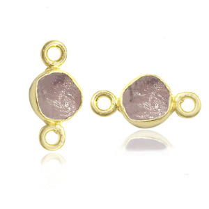 Conector de pinza de Cuarzo Rosa, tamaño 6-8mm, eslabón de joyería de cristal crudo, amuleto de doble fianza hecho a mano para joyería DIY - Product Image 1