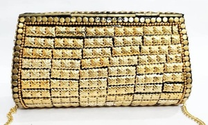 Elegante bolso de mano de nácar con marco de metal hecho a mano Para Boda y fiesta para mujer - Product Image 4